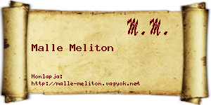 Malle Meliton névjegykártya